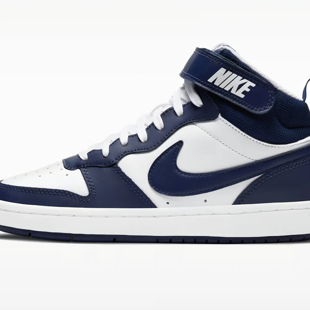 Nike Court Borough Mid 2 Blue & White Big Kids Sneakers Size 7Y